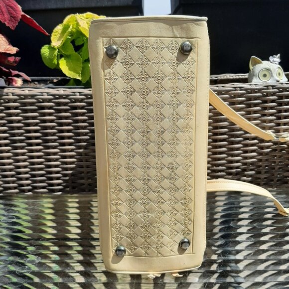 VINTAGE Hand Tooled Mexican Leather Purse Handbag Tan Floral 11" x 8" x 5" - Picture 11 of 16